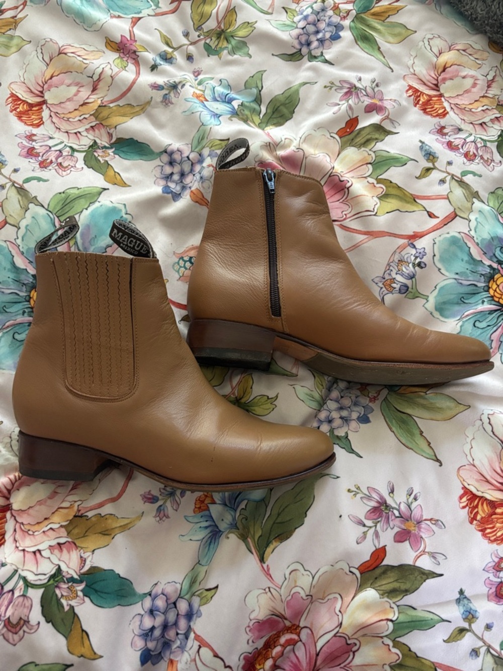 Taos Tan Leather Ankle Boots